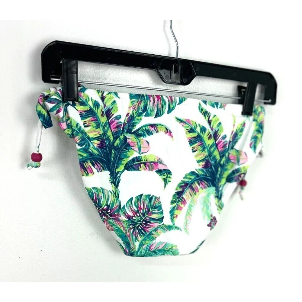 New Jessica Simpson Women Sz M Bikini Bottom Hipster Multicolor Floral Side Tie - Picture 7 of 8